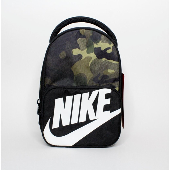 Nike Boy's Futura Fuel Pack Lunch Box Insulated Hard Shell Black Camo School New - Picture 1 of 5